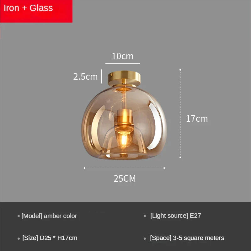 DecorBites™ Glass Ball LED Ceiling Light: Modern Living Room Lighting for Aisle, Bedroom, Kitchen