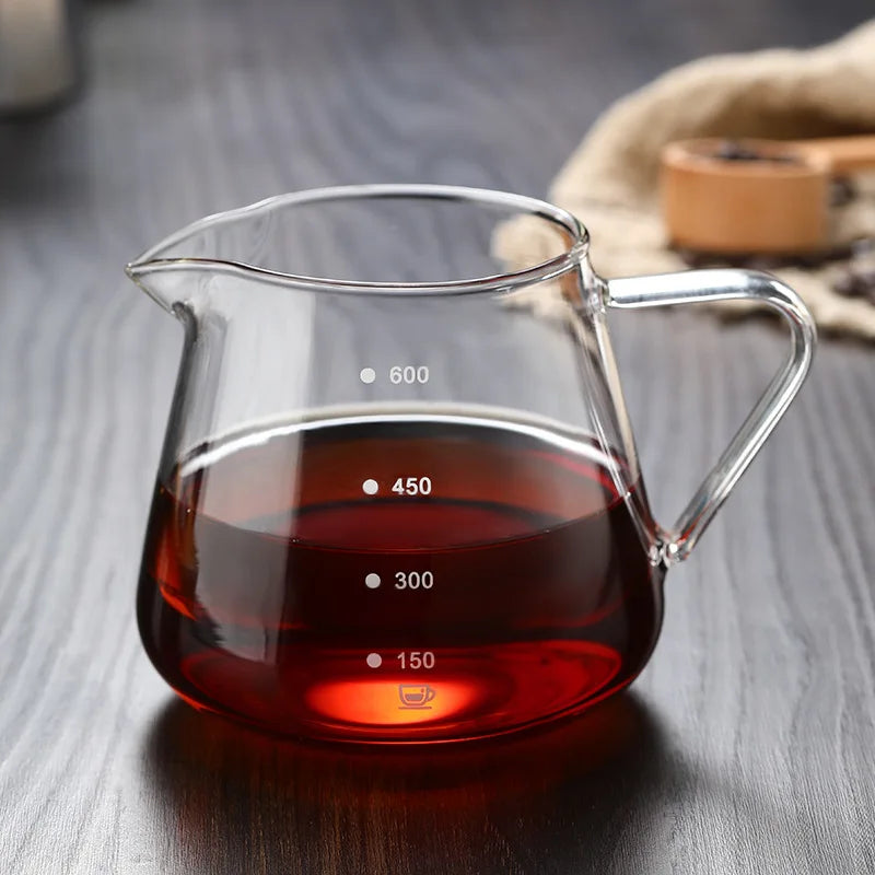 DecorBites™ Glass Coffee Pot Server 400/600ML - Reusable Coffee Carafe for Milk, Juice, Tea