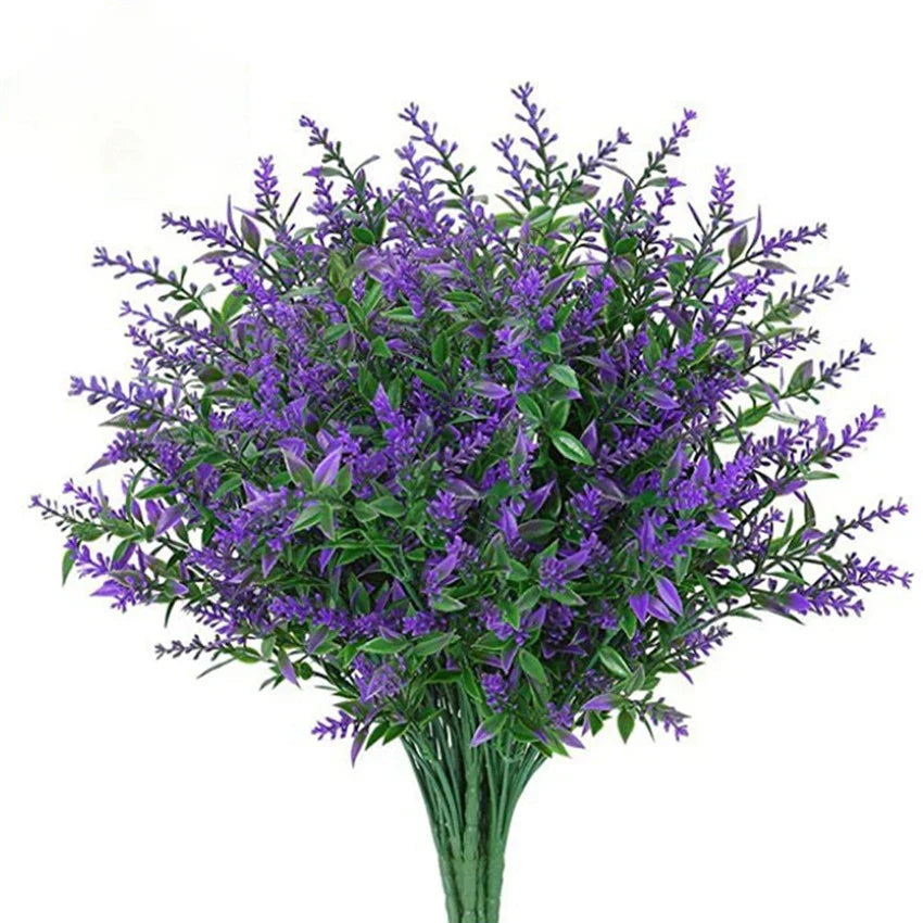 Lavender Plastic Grass Bouquet