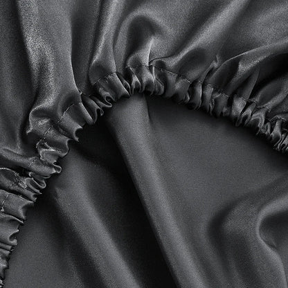 DecorBites™ Imitation Silk Elastic Band Pillowcase Queen King Size Smooth Satin Luxury Bedding