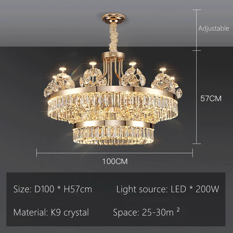 Crystal Ceiling Chandelier D100cm Master Suite