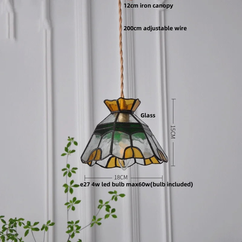 DecorBites™ Glass Brass Pendant Lamp Adjustable Wire LED Dining Room Kitchen Bar Balcony Decor