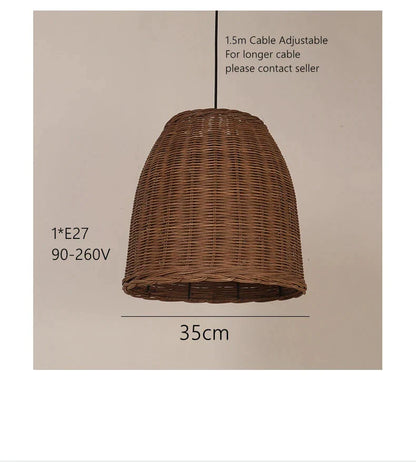DecorBites™ Handmade Rattan Seaside Resort Pendant Lamp - Wabi Sabi Living Style
