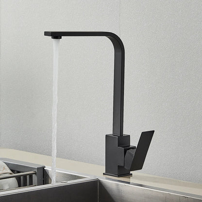 DecorBites™ Brushed Nickel Kitchen Faucet | 360 Rotate Hot Cold Mixer Tap | Single Lever