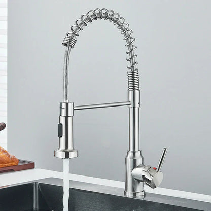 DecorBites™ Black Flexible Kitchen Faucet Pull Down Mixer Tap Swivel Stream Sprayer Nozzle