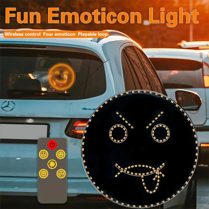 DecorBites™ Funny Emoticon LED Sign Light with Remote Control for Car Back Window