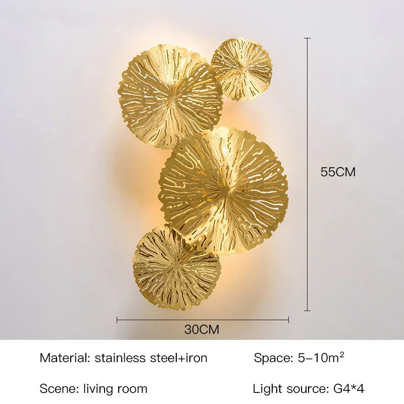 DecorBites™ Industrial Nordic Lotus Leaf Wall Sconce: Retro Loft Style for Home, Hotel, Aisle