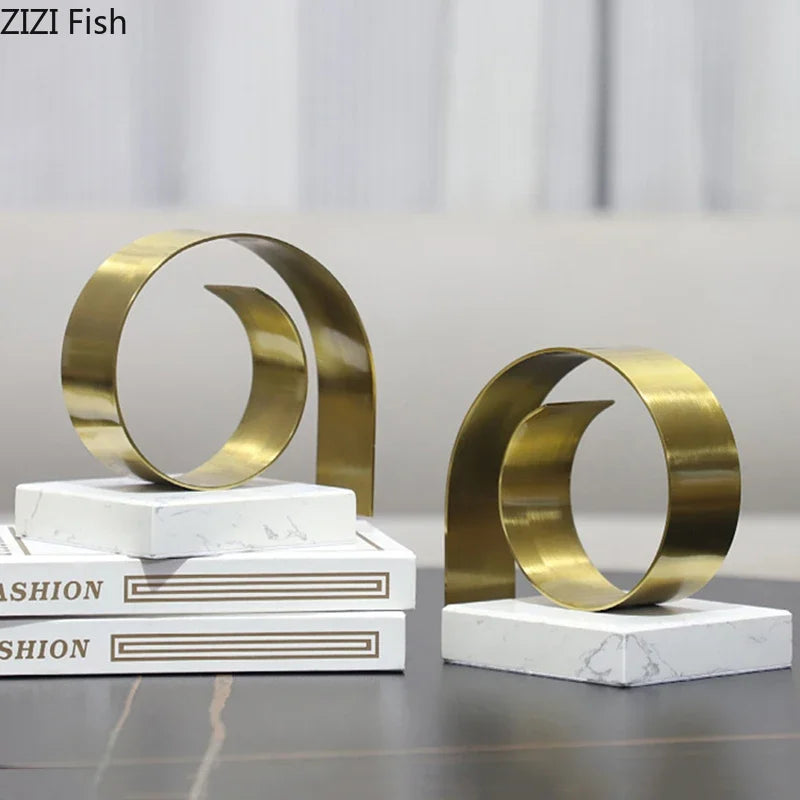 Gold Marble Bookend Set