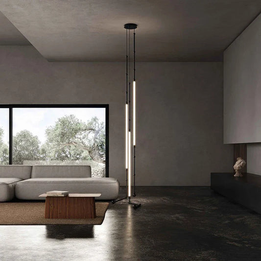 DecorBites™ Linear Creative Chandelier: Nordic Italian Designer Modern Lighting for Living Room Lobby