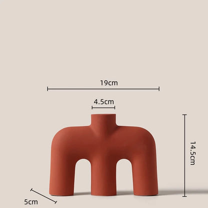 DecorBites™ Geometric Ceramic Vase: Hollowed-out Letters Flower Arrangement Home Decor