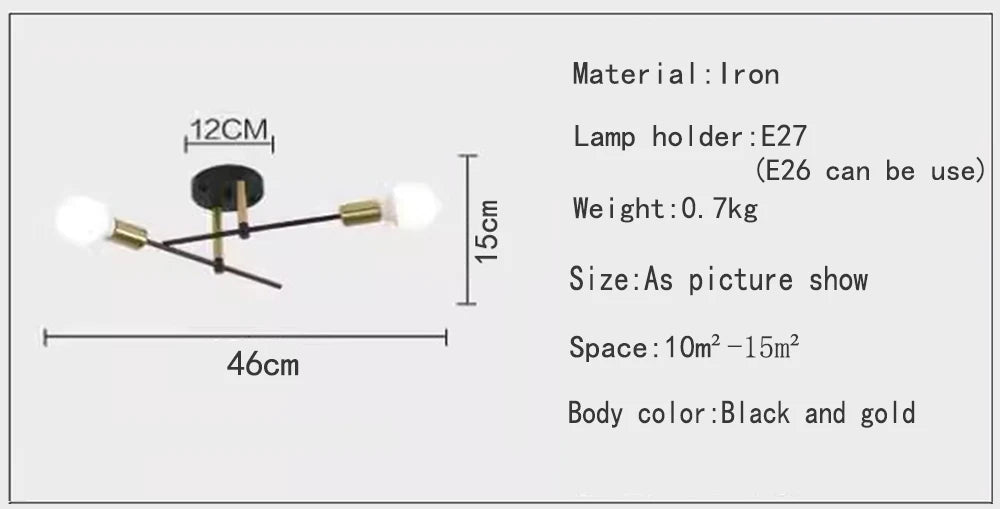 Modern Industrial Chandeliers Ceiling Lamp Pendant Light 2 Heads Black for Living Dining Room Bedroom cafe and Kitchen