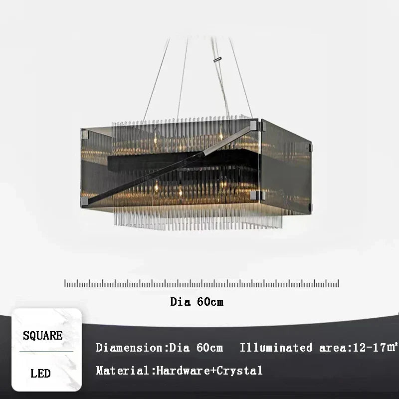 DecorBites™ Crystal Glass Pendant Chandelier for Luxe Dining Room Decor