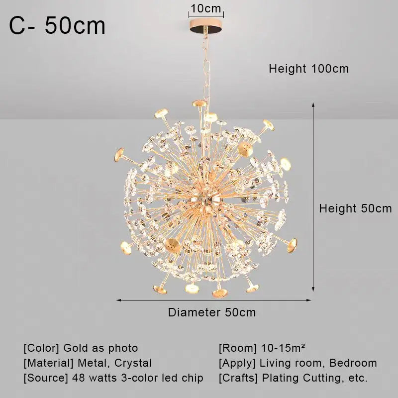 DecorBites™ Crystal LED Ceiling Pendant Chandelier for Home Decoration and Lighting