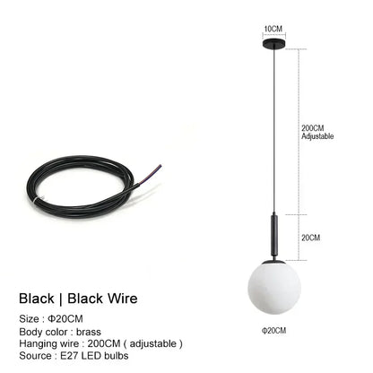 DecorBites™ Glass Ball LED Pendant Chandelier for Bedroom Dining Room Kitchen Island
