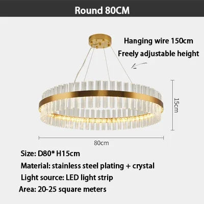 DecorBites™ Crystal LED Ring Chandelier: Modern Home Lighting Fixture