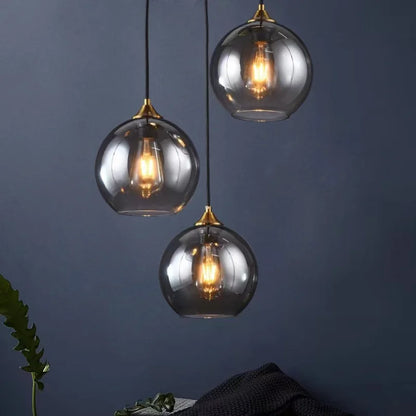 DecorBites™ Glass Ball Pendant Lights: Modern Kitchen Dining Room Ceiling Lamp