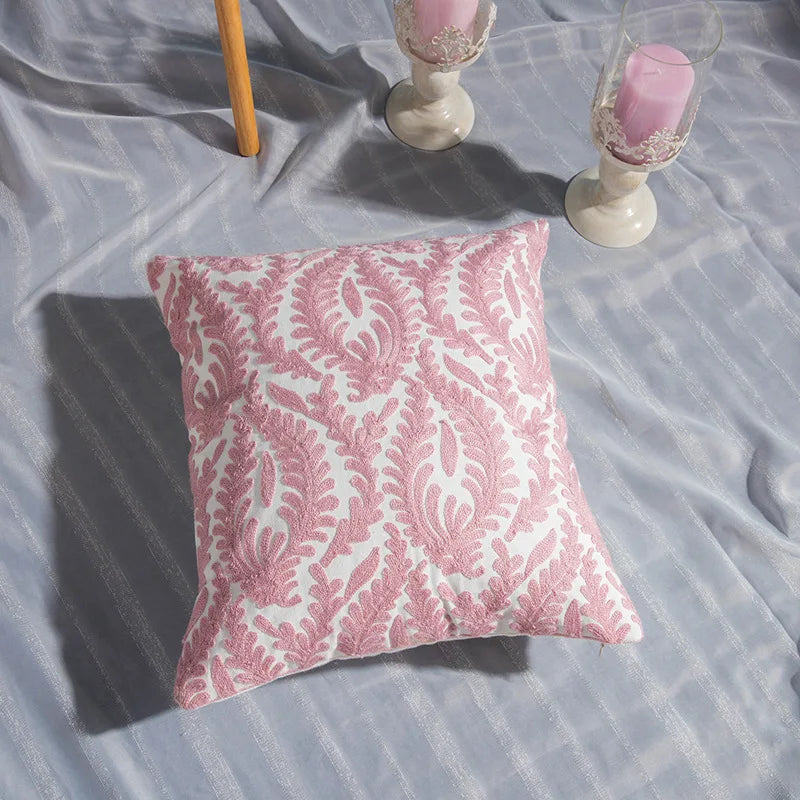 DecorBites™ Cotton Flower Embroidered Geometry Pillowcase 45*45cm - Sofa Living Room Bedside Pillows