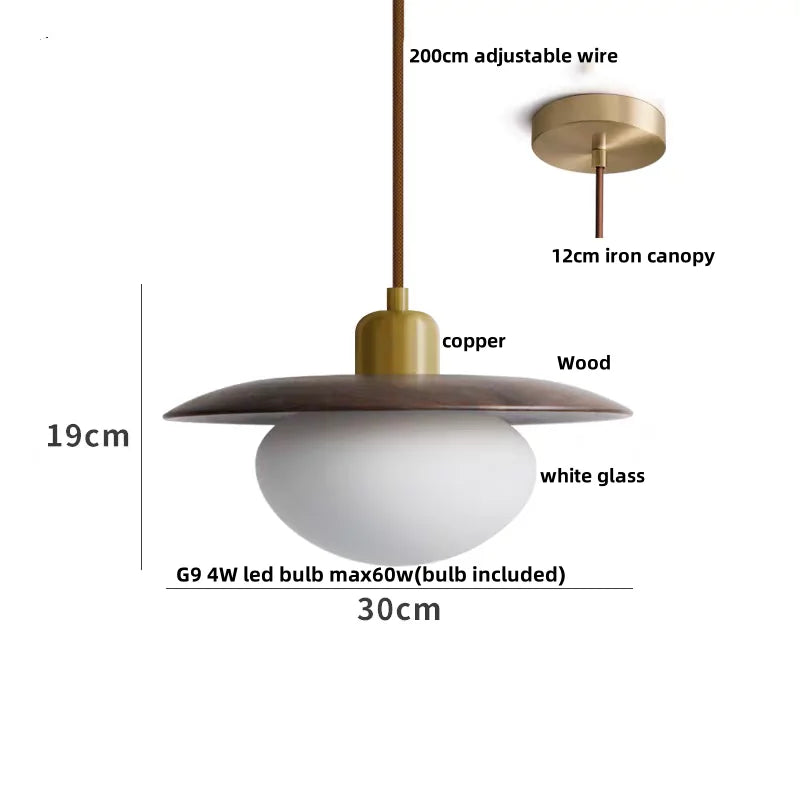 DecorBites™ Glass LED Pendant Lamp Copper Socket for Dining Living Room Decor