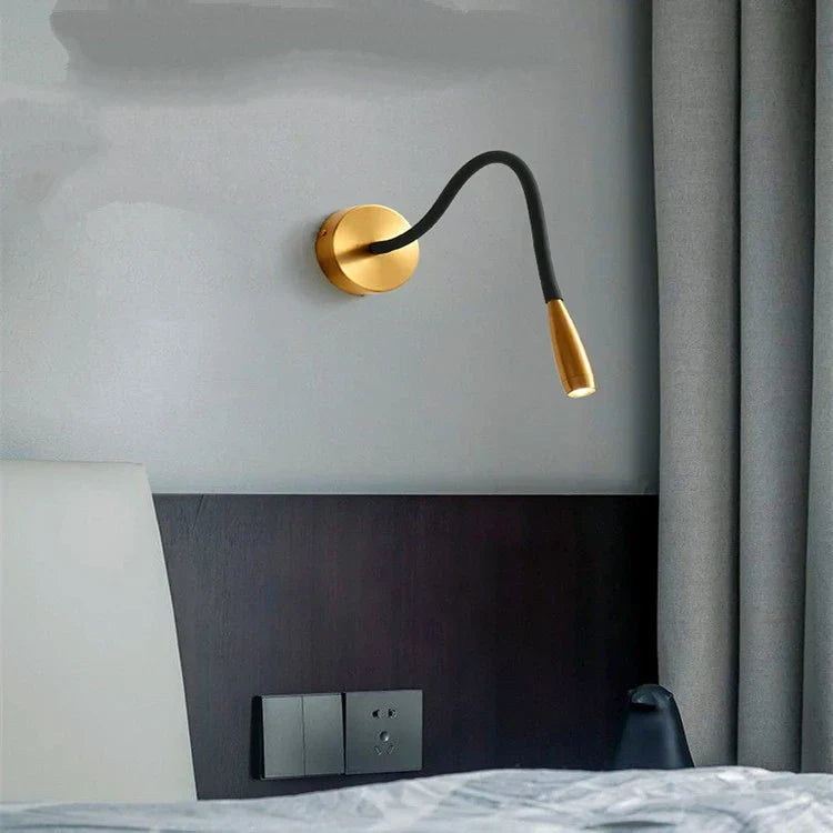 DecorBites™ Adjustable Nordic Bronze Wall Lamp for Bedroom Study LED Reading Light