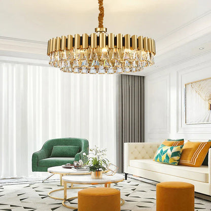 DecorBites™ Gold Crystal Chandelier Lights LED Nordic Classic Living Room Lamparas