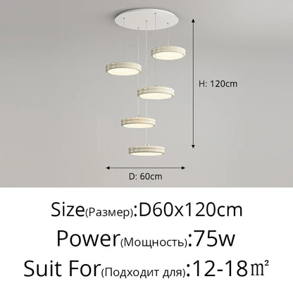 DecorBites™ Circular Modern Chandelier Pendant Light Dimmable Indoor Lamp for Dining & Kitchen Island