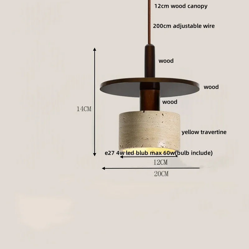 DecorBites™ Glass Ball LED Pendant Lamp for Coffee Living Dining Room with Natural Wood and Stone