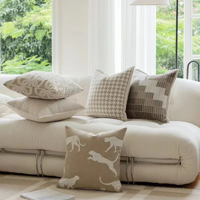DecorBites™ Geometric Jacquard Cushion Cover Modern Luxury Decorative Pillows