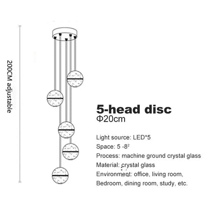 DecorBites™ Crystal Ball LED Chandelier for Modern Living Room & Bedroom décor