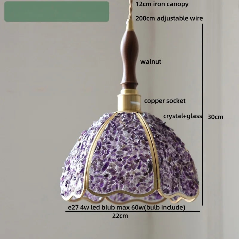 DecorBites™ Crystal Glass LED Pendant Lamp: Modern Nordic Style Hanging Light Fixture for Home Decor