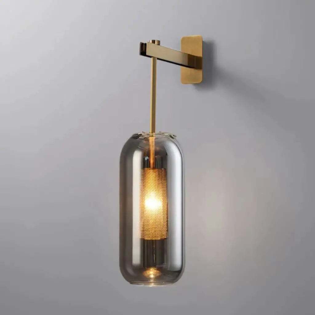 Gold Glass Bathroom Sconce With Clear Shades