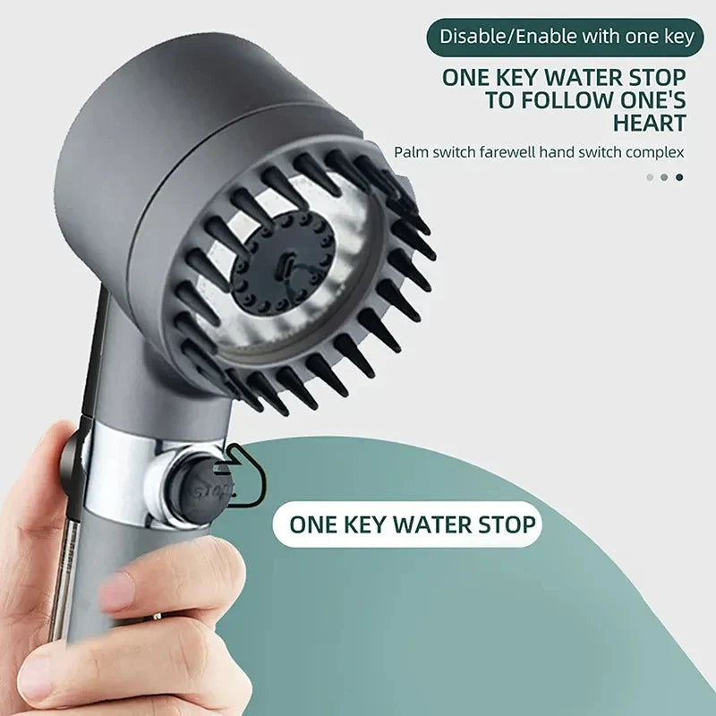 DecorBites™ High Pressure Portable Massage Shower Head - One-Key Stop Water
