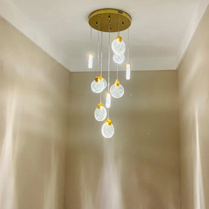 DecorBites™ Crystal LED Stair Slinglight for Nordic Living Room, Villa, and Restaurant