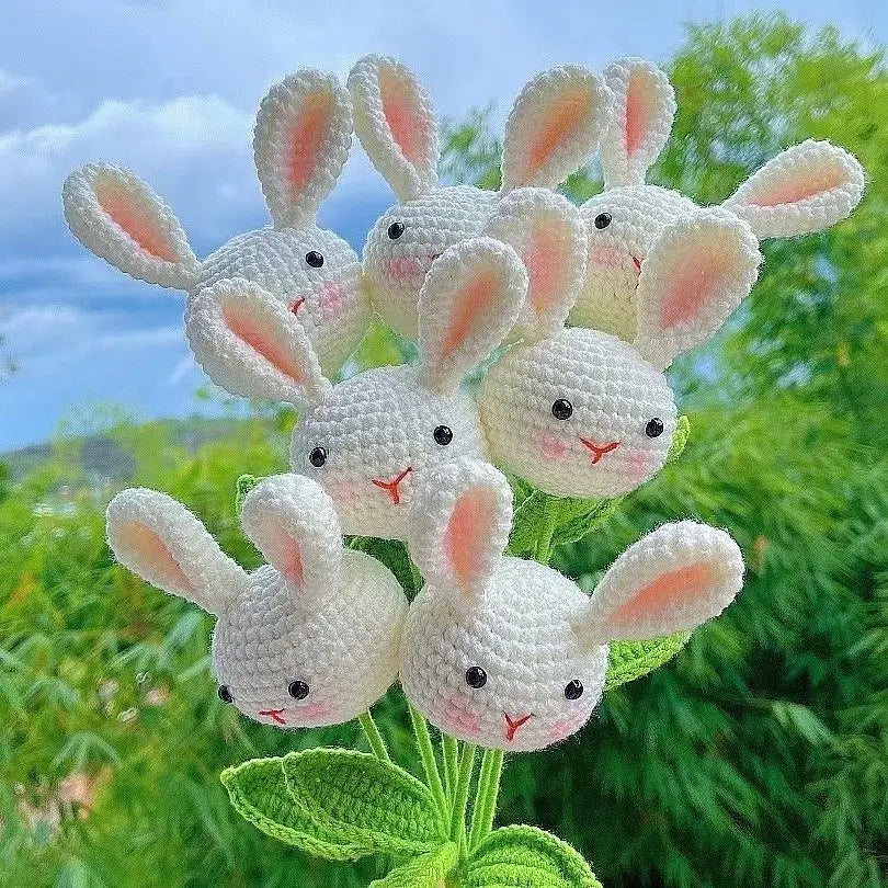 Crochet Sunflower Rabbit Bouquet