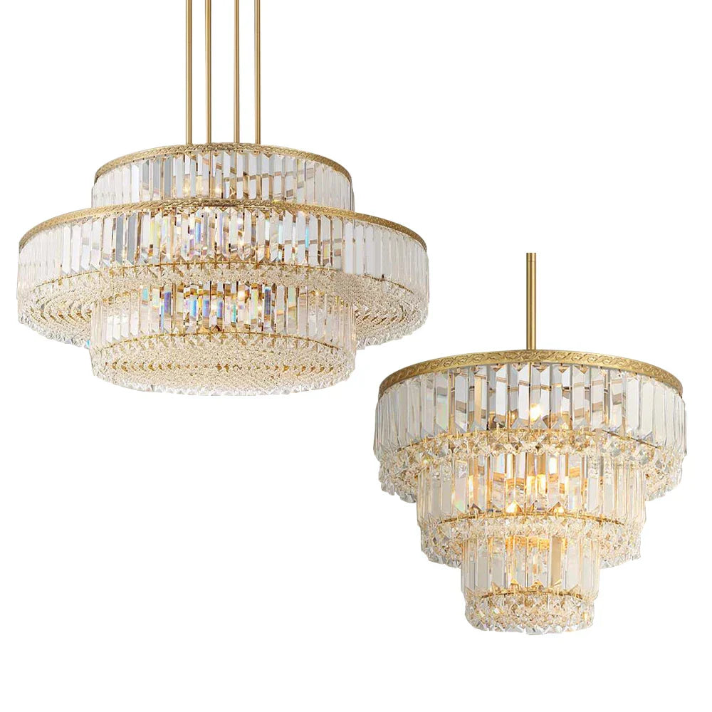 Gold Crystal Multi-layer Lights