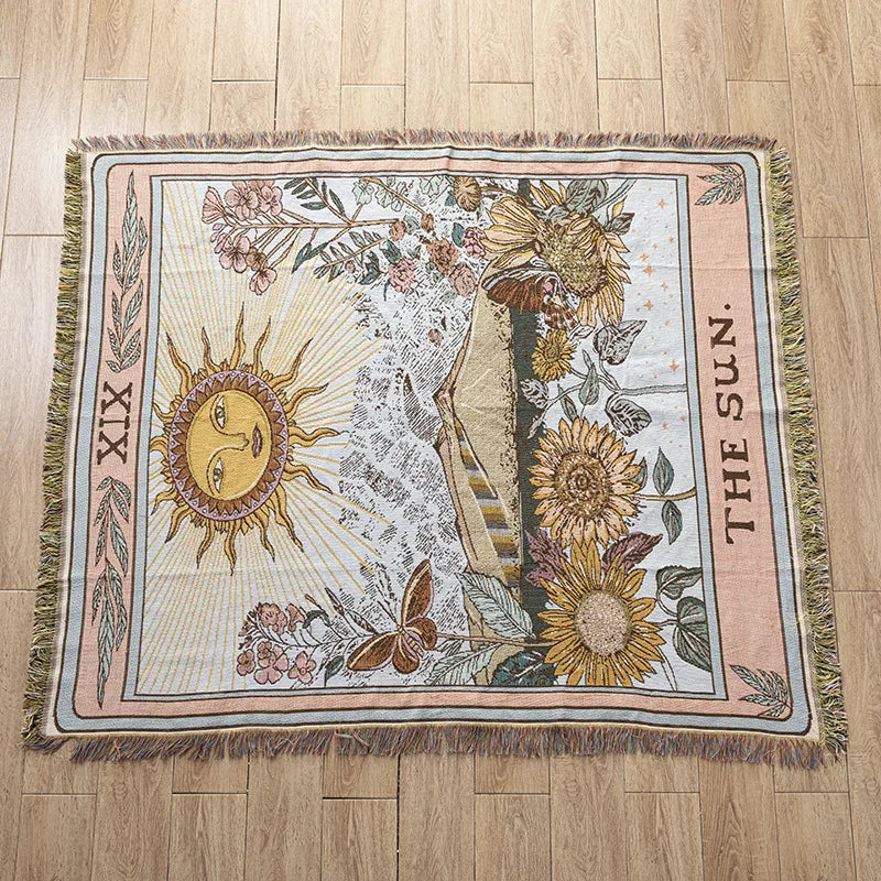 Tapestry Knit Sofa Blanket