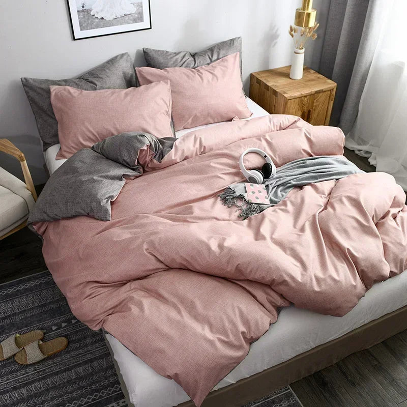 DecorBites™ Grain Pattern Double Duvet Cover Set for King & Queen Size Beds