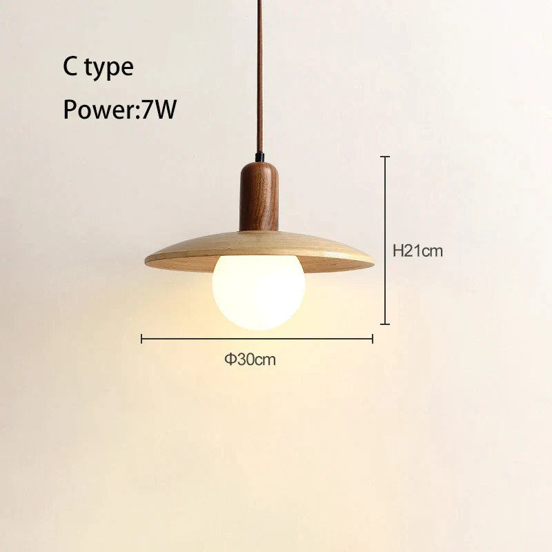 DecorBites™ Cream Japanese Style Wood Pendant Chandelier for Bedroom and Dining Room