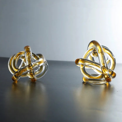 DecorBites™ Glass Knot Twist Sculpture Decor Geometric Decorative Home Figurines