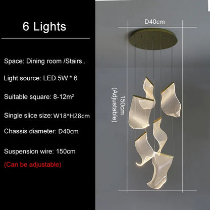 DecorBites™ LED Ceiling Chandelier Stairs Pendant Lamp Modern Novelty Lighting Living Room Dining Room