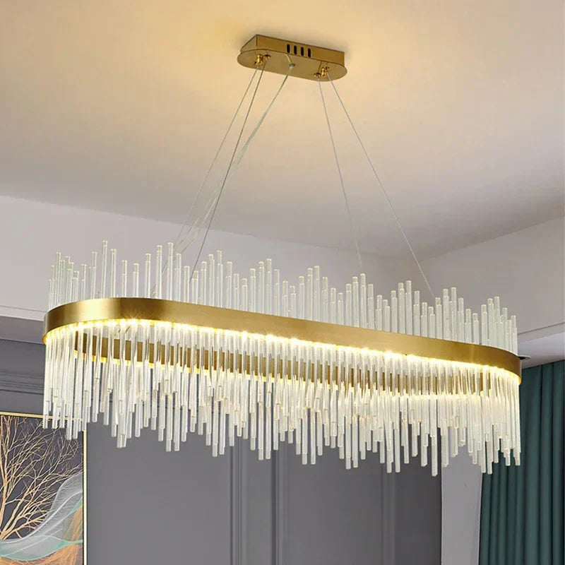 Gold Crystal Circle Chandelier 80cm Dimmable