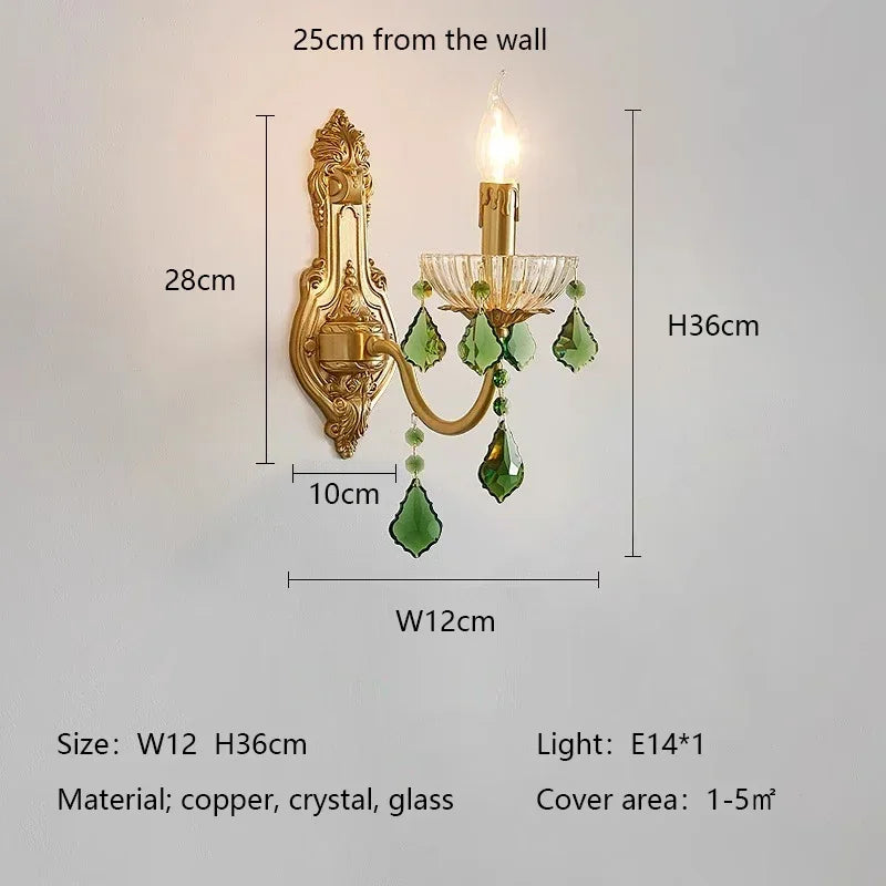 Green Crystal Boho Chandelier