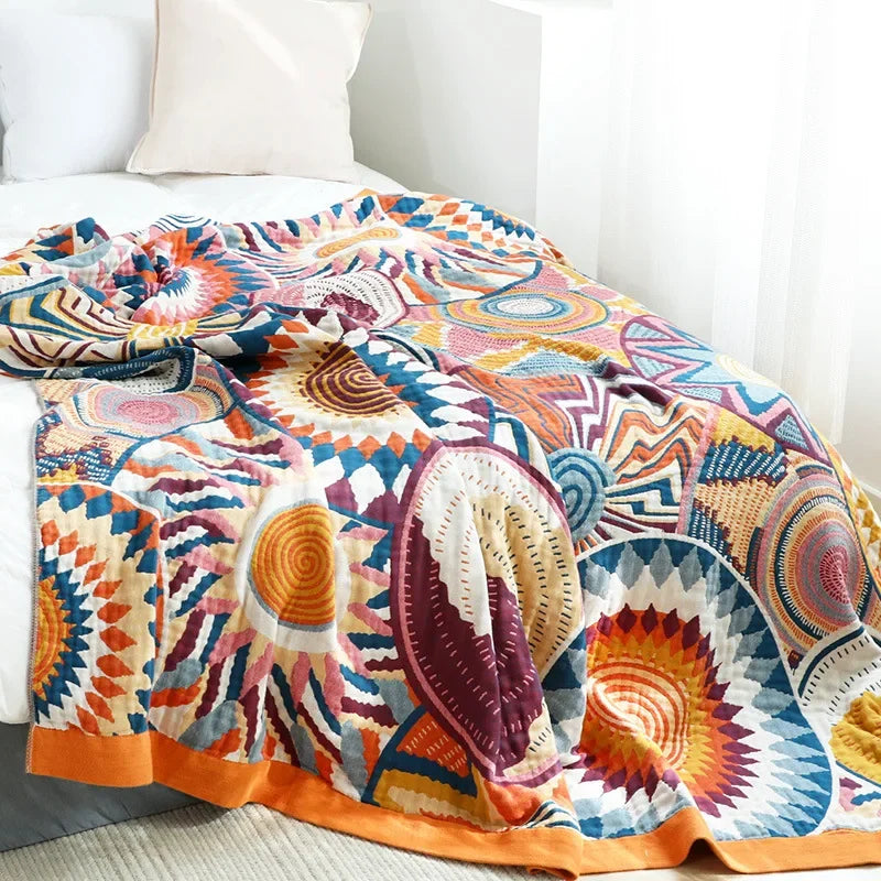 DecorBites™ Cotton Gauze Boho Throw Blanket
