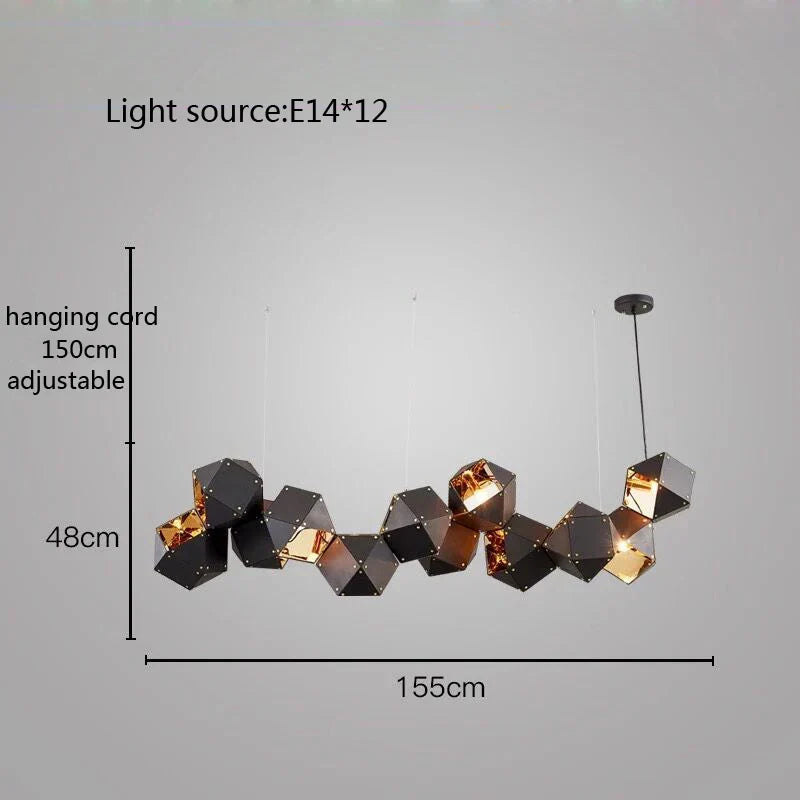 DecorBites™ Cube LED Pendant Light: Art Deco Hanging Lamp for All-Match Style