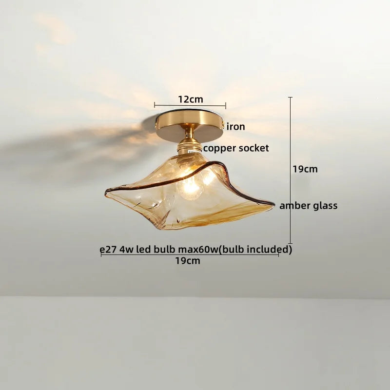 Green Glass Ceiling Lamp