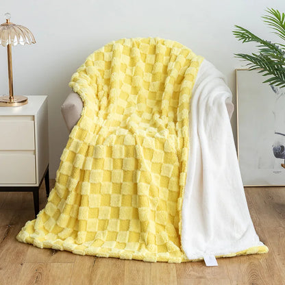 DecorBites™ Geometric Jacquard Flannel Sofa Cover - All Seasons Bed Sheets