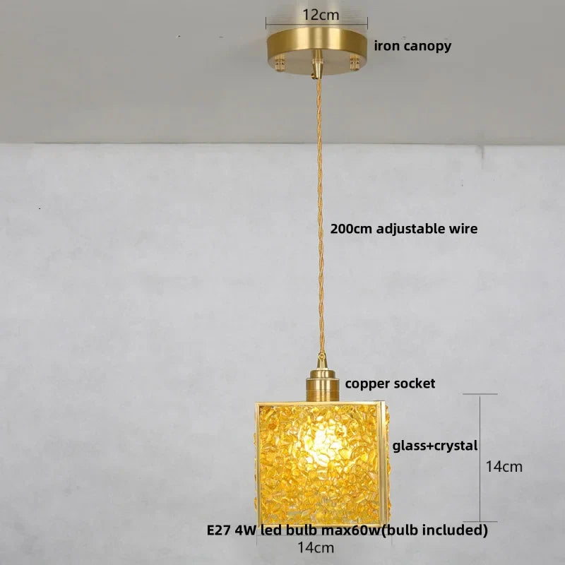 DecorBites™ Crystal Glass LED Pendant Lamp, Adjustable Modern Luxury Hanging Lights