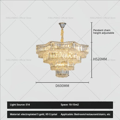 DecorBites™ Light Crystal Chandelier: European Style for Living, Dining & Study Rooms