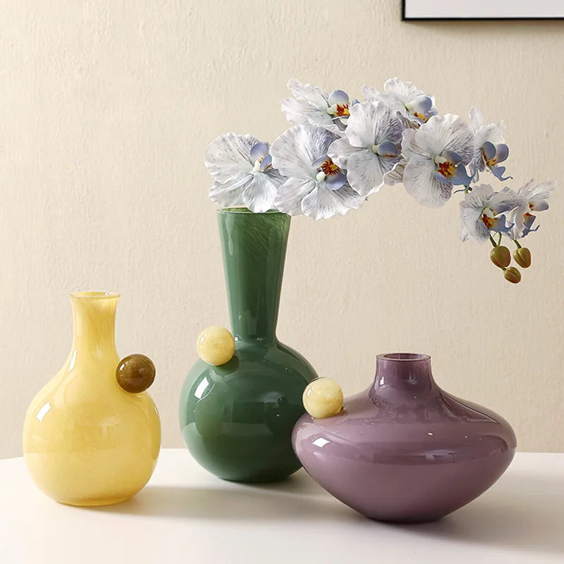 DecorBites™ Geometric Glass Sphere Vase for Home Decor and Flower Arrangements