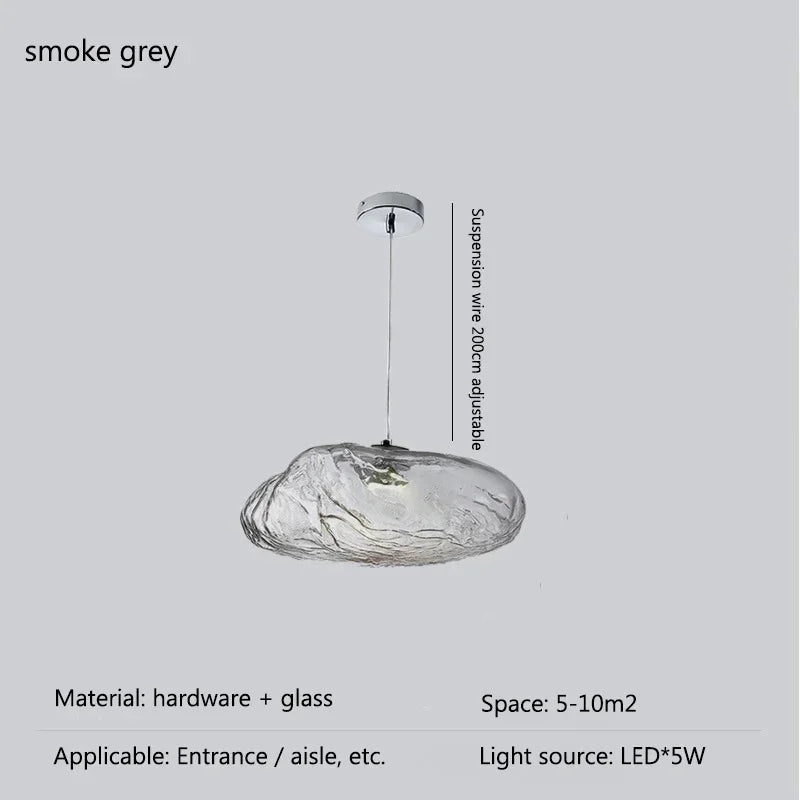 Led Chandelier Pebble Glass Pendant