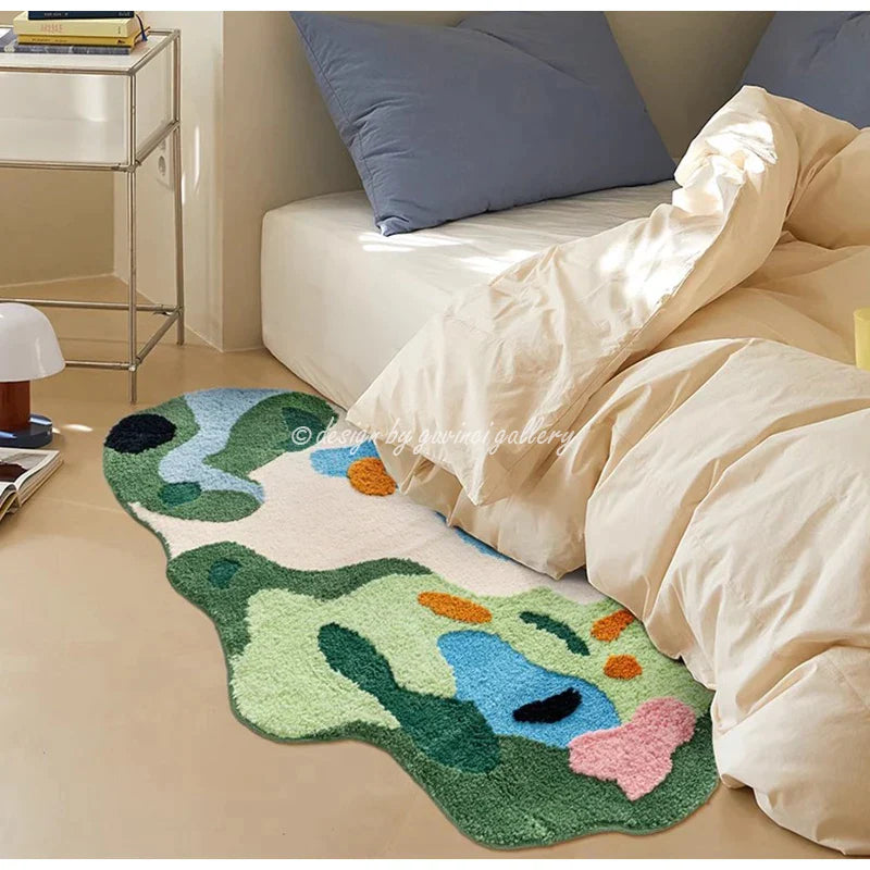 Green Irregular Moss Rug